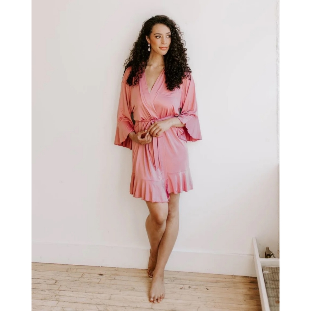 *Kennedy Blue Ruffle Bridal/Bridesmaid Robe - Dusty Rose